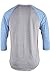 TL Men's Basic 3/4 Sleeve Baseball Top Fitted Tri-blend Raglan T-Shirt LTGREY_BLUE XL