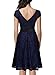 Miusol Women's Vintage Floral Lace Cocktail Evening Party Dress,Medium,Navy Blue and Black