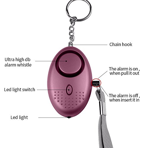 Personal-Alarm-IEKA-140-DB-Emergency-Safety-Key-Chain-Siren-Self-Defense-Security-Sound-Alarm-with-Safe-Mini-Flashlight-Best-for-Kids-Women-Elderly-Night-Workers-and-Valentines-Day-Gift-Purple