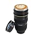 Wrcibor Lens Cup with Stainless Steel Insulated Tumbler, 1:1 Camera 24-70mm F2.8G Lens Imitation, 16oz (TRANSPARENT COVER) …