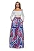 Annflat Women's African Floral Print Maxi Skirts A Line Long Skirts With Pocket X-Large Multi4