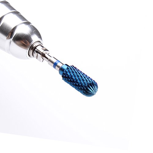 MZCMSL 3/32" Safety Nail Drill Bits Blue Nano Coating Carbide Bit Medium Grit Nail Art Tools