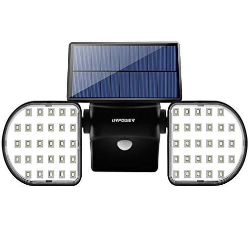 URPOWER Solar Lights Outdoor, Rotatable Dual Head Solar Lights Waterproof Wireless Motion Sensor Wall Light Super Bright Security Lighting Motion Activated Auto On/Off Spotlight for Garden Deck Garage
