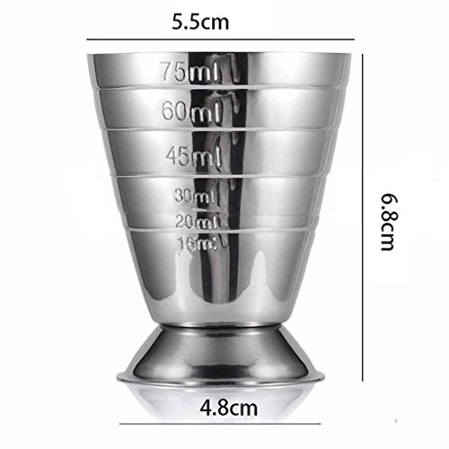 Fangfeen 75ML Edelstahl-Skala Jigger Cocktail-Wein-Getränk Shaker Pub Bar Koch Werkzeuge – Bild 5
