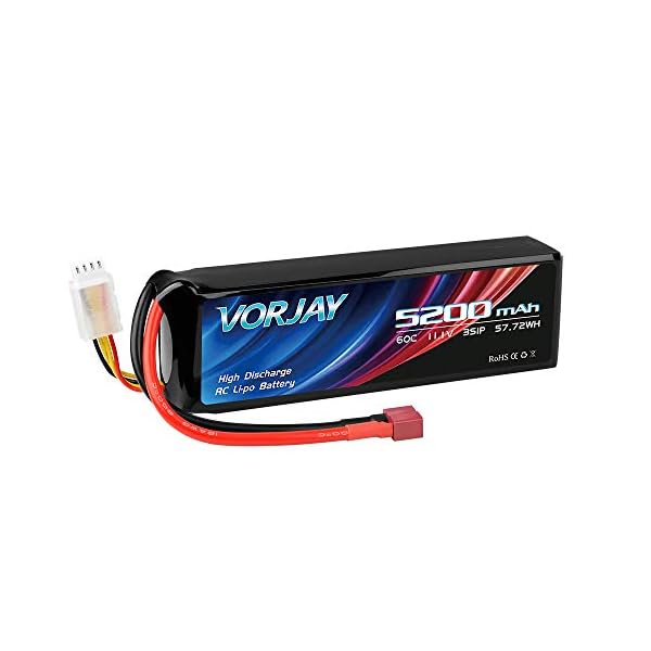 VORJAY 2S LiPo Akku 7.4V 80C 5200mAh mit Deans Stecker Batterie Ersatzakku für Wing RC Auto Rock Crawler Airplane…
