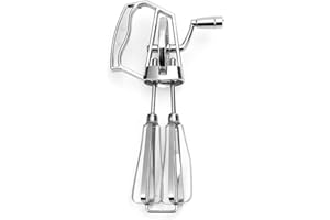 HogarTech Stainless Steel Manual Hand Crank Mixer for Kitchen Use – Egg Beater, Dough & Batter Mixer, Whisk Cream, Sauce Make