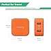 Lumsing Dual USB wall charger compact travel charging hub with Foldable Power Adapter for iPhone iPad Samsung Galaxy Smartphones Tablets(Orange)