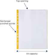 Summit 100 Multi-Colour Punched Poly Pockets A4 50 Micron 100 Pack view 3