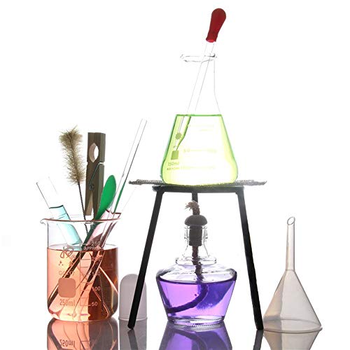 Laboratory Magnetic Stirrer Alcohol Lamp Heating Set Electric Furnace Tripod Beaker Test Tube Dropper Chemical Glass Laboratory Equipment Teaching Instrument (Color : A)