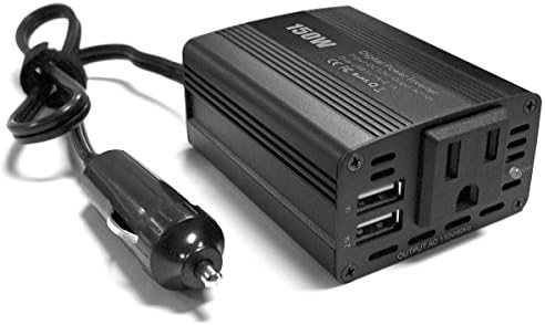PowerEZ150W Car Power Inverter Solar Inverter DC 12V to 110V AC Converter with 3.1A Dual USB Charger
