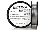TEMCo Flat Ribbon Kanthal A1 Wire 0.4mm x 0.1mm 100 Ft Resistance A-1