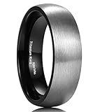 King Will 7MM Titanium Ring Brushed Black Plated Comfort Fit Wedding Band For Men