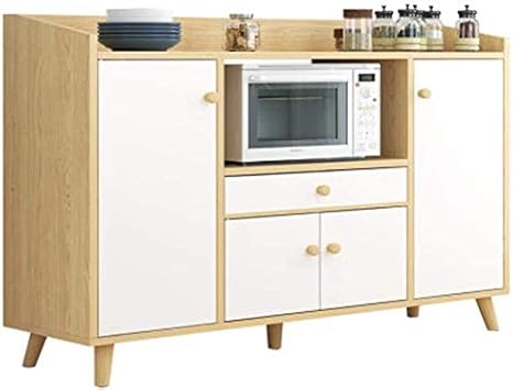 Amazon Co Jp Ansley Hoshoサイドボード リビング 1 食器棚 引き戸 キッチン カウンター下 チェスト 引き出し 収納棚 扉付き 収納ボックス 木製 可動棚 木目調 全3色 ナチュラル ホーム キッチン