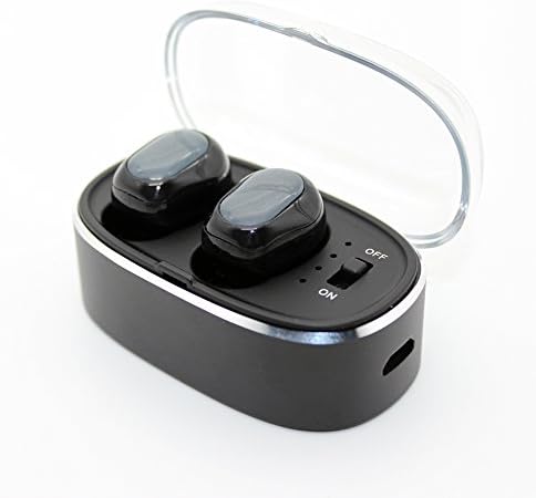 Truly Wireless Stereo Bluetooth Earphone, Leelvis Noise Cancelling Bluetooth Earbuds with Charging Box Sweat-proof Sports Mini Bluetooth Headphones for iOS Android Smartphones (Black)