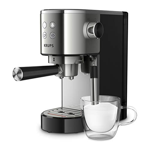Krups Virtuoso XP442C Siebträgermaschine | Espressomaschine | mit Milchschaumdüse | 15 bar Pumpendruck | nur 15 cm breit… – Bild 8