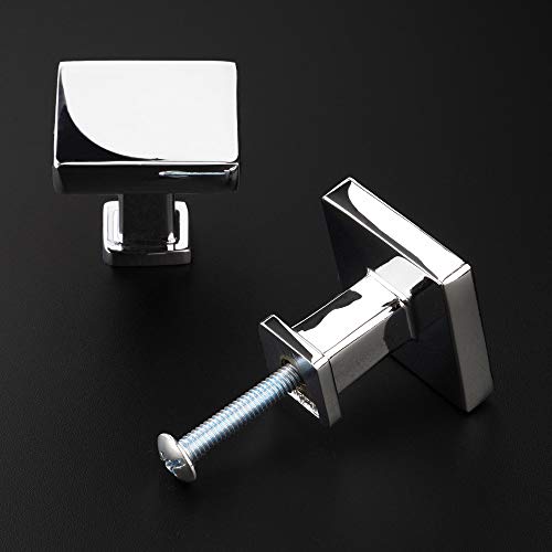 KOOFIZO Square Top & Base Knob Chrome Pull Handle (30mm / 1.2