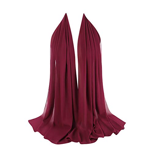 Scarf For Women KIKOY Super Soft Plain Bubble Chiffon Scarf Hijab Wrap Printe Shawls Headband Muslim Hijabs