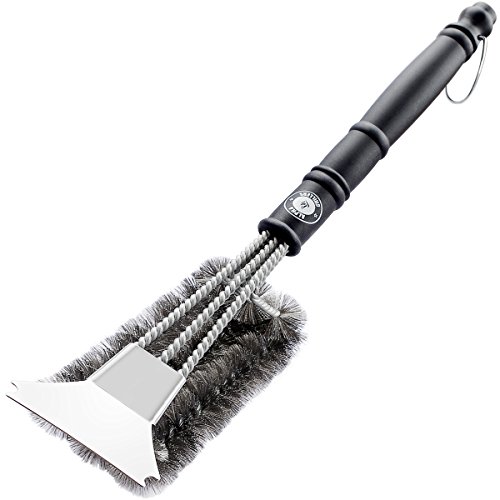 Alpha Grillers 18" Grill Brush With Scraper. Best BBQ Cleaner. Safe For All Grills. Durable & Effective. Stainless Steel Wire Bristles And Stiff Handle. A Perfect Gift For Barbecue Lovers - Thumbnail 7