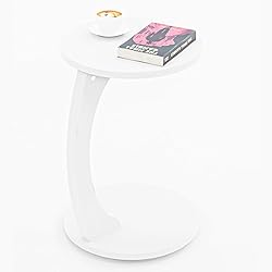 InterGo C Shaped End Table for Couch Small
