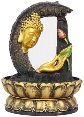 WYDZSM Buddha Resin Crafts Water Fountain Decoration Fountain Waterscape Chinese Lucky Desktop Waterfall