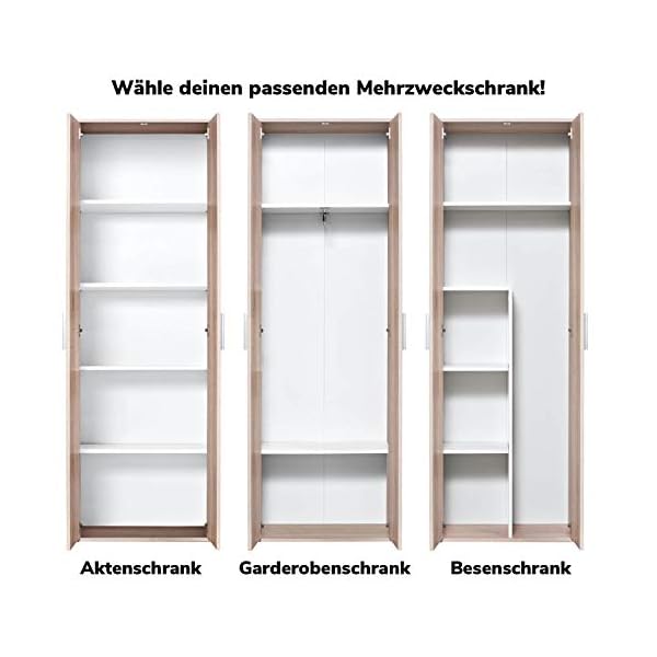 mokebo Aktenschrank Mehrzweckschrank (60x180 cm) 'Der Lange' aus Holz auch als BÃ¼roschrank, Allzweckschrank oder Schuhschrank, auch als Vorratsschrank oder Schrank in Sonoma Eiche – Bild 4