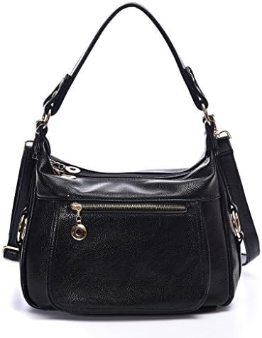 DDDH BIG SALE- Women Leather Handbags Classic Purses Hobo Bags Vintage Shoulder Crossbody Bags For Fall Winter Shop Work Meeting (Black 8810)
