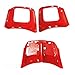 MOEBULB Interior Steering Wheel Cover Trim for 2011-2017 Jeep Wrangler JK Sahara Rubicon & Compass & Patriot (3pcs, Red)