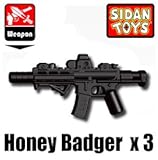 Honey Badger Assault Rifle (Black) - Custom Minifigure Piece