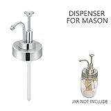 DIY Soap Dispenser Liquid Pump-Oils Dispenser for Mason Jars, Regular Mouth Jars, Perfect for Bathroom & Kitchen Clear Acrylic. Stainless Steel Pump, Jar Not Included. New product! Stylish!
