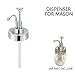 DIY Soap Dispenser Liquid Pump-Oils Dispenser for Mason Jars, Regular Mouth Jars, Perfect for Bathroom & Kitchen Clear Acrylic. Stainless Steel Pump, Jar Not Included. New product! Stylish!
