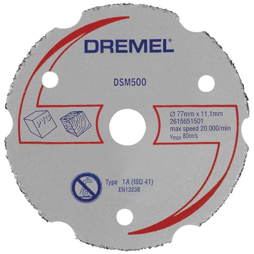 Dremel DSM500 Cutting Wheel for DSM20 Compact Saw, Circular Saw Blade with 20 mm Cutting Depth for Straight and Plunge Cuts