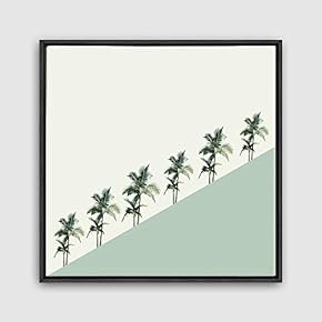 Framed Canvas Wall Art Geometric Building Canvas Prints Home Artwork Decoration for Living Room,Bedroom - 16x16 inches