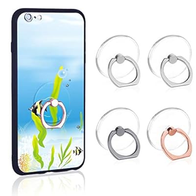 Phone Ring Transparent Cell Phone Ring Holder 360 Degree Rotation 180 Degree Flip Phone Ring Grip Finger Ring Stand Kickstand Compatible Various Mobile Phones or Phone Cases (Transparent)