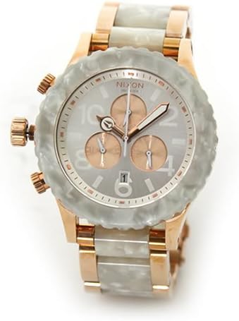 Amazon ニクソン Nixon 腕時計 メンズ レディース 42 クロノグラフ ローズゴールド ホワイトアセテート メンズウォッチ 男性用 レディースウォッチ 女性用 A037 1046 A 並行輸入品 メンズ腕時計 腕時計 通販