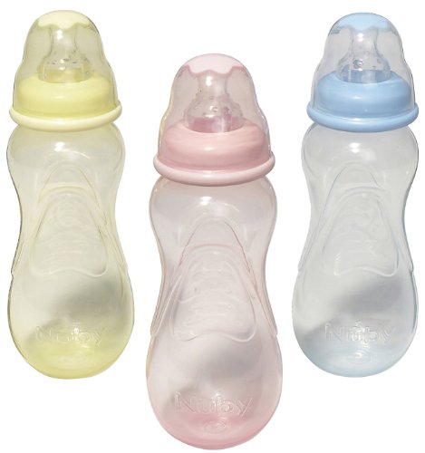 Nuby No-Drip Tinted Bottle 3Pk 10 Ounce - Assorted Colors