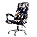 Deisy Dee Computer Office Chair Covers for Stretch Universal Rotating Chair Desk Chairs ONLY Chair Covers (Brown Flower, Medium)