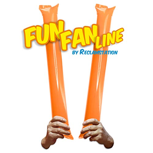 Fun Fan Line - 100 Pairs Bam Bam Thunder Sticks. Noise Makers for Sporting Events. Boom Sticks for Cheerleading. Noise Sticks for Stadium or Parties. (Orange)