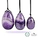 Amethyst Yoni Eggs, June&Ann Set of 3 Drilled Natural Chakra Healing Yoga Exercise Eggs with String Massage Stones Ben Wa Ball for Women to Train Pelvic Muscles Kegel Exercise