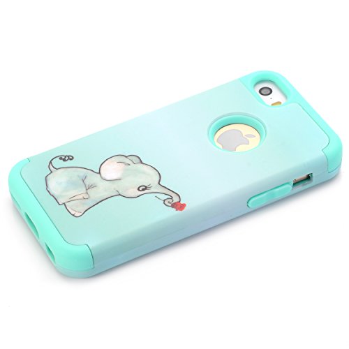 Iphone Se Case Iphone 5s Case Iphone 5c Case Slmy Tm Lovely Elephant Heavy Duty High Impact Armor Case Cover Protective Case For Apple Iphone 5 5s 5c Se Cute Green Pricepulse