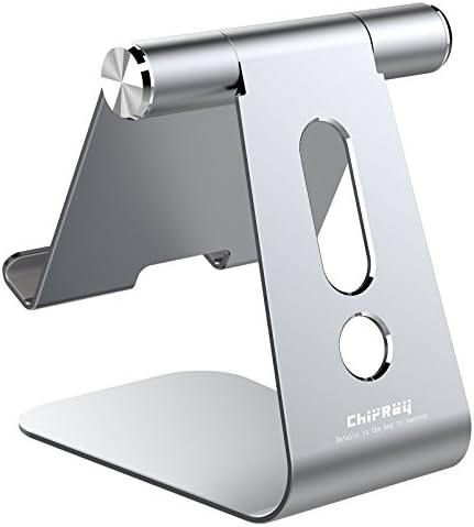 Adjustable Tablet Stand, ChirRay Phone Holder, Multi-Angle Desktop Stand Holder, Compatible with iPad, iPhone, Kindle, E-Reader, Other Tablets/Cell Phones (4-13 Inch) [Gray]