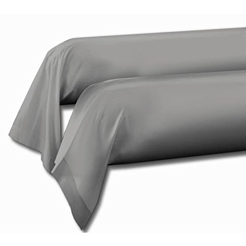 Home Passion Set of 2 Pillowcases traversin85 x 185 cm 57 Yarns, Cotton, Grey, 185 x 45 x 20 cm