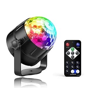 Asiawill Mini draagbare LED Stage Party Magic UV-licht geluid geactiveerd RGB 7 modi podiumlicht LED Magic Ball Light…