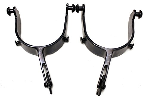 M-Royal Mens Bull Riding Spurs 30 Degree Offset Black Spurs Bull Rider Gear