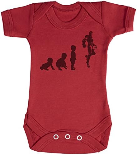 Baby Evolution to A Iron Man Baby Gift, Baby Boy Gift, Baby Girl Gift, Baby Boy Bodysuit, Baby Girl Bodysuit - 0-3 Months Red