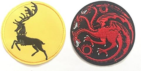 Super save pack set patch of Iron on Patches #9, Game of Thrones Dragon Patch, Deer Patch Embroidered Iron On / Sew On Patches for Jeans,Prime Patches by BossBee