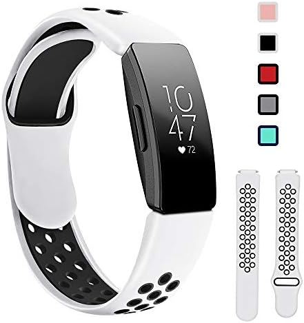 Lintelek Replacement Bands Compatible with Fitbit Inspire HR,Soft Friendly Silicone Wristband,Washable Breathable Straps for Sports Women Men,Small Large