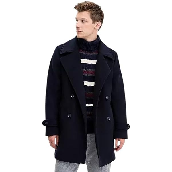 Ben Sherman Brenton Men's Wool Blend Pea Coat - Classic Style for