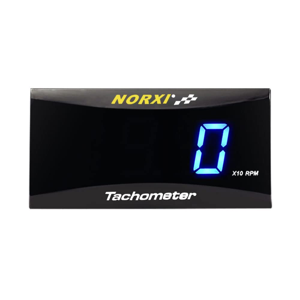 Photo 1 of NORXI Universal Digital Tachometer RPM Meter Motorcycle Car Gauge Waterproof Electronic (Blue)
