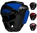 RDX Maya Hide Leather Protector Headgear Fighting, Blue, XL