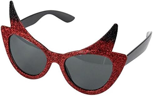 Party Glasses Devil & Horns & Glitter Satan Lucifer Demon Antichrist Halloween